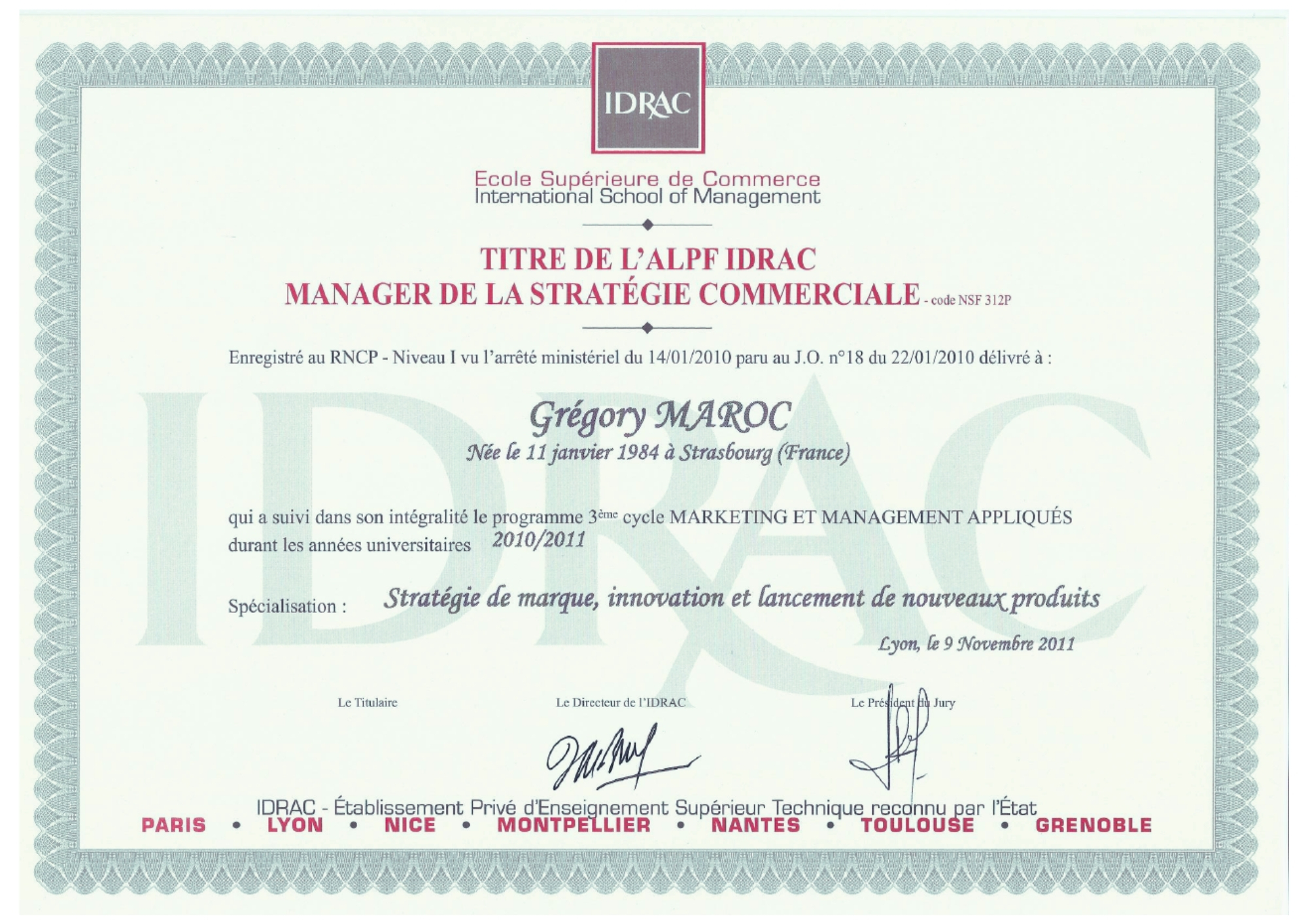 Diplome Master marketing